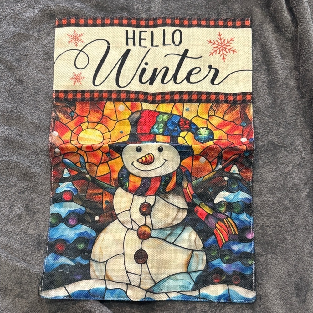 Festive Snowman Winter Garden Flag